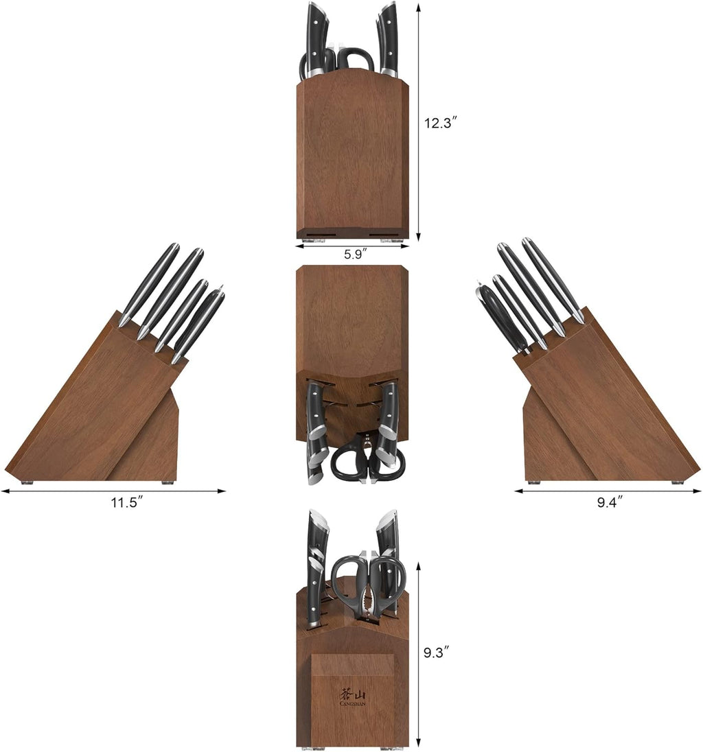 Cangshan HELENA Series German Steel Forged Knife Block Set (10-Piece, Black)