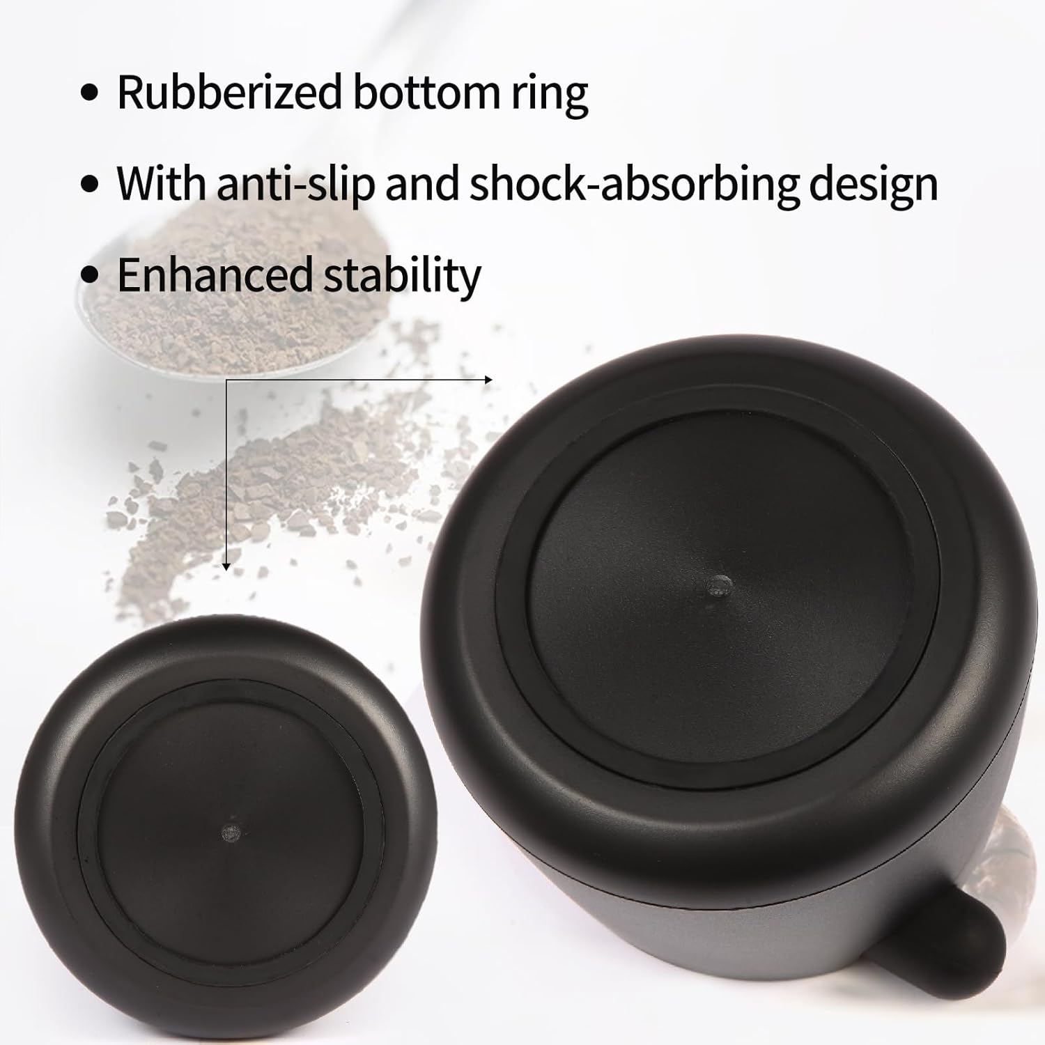 Knock Box Large Capacity Design Espresso Knock Box Shock-absorbent Knock Box Espresso with Removable Knock Bar and Non-Slip Base Espresso Accessories for Home/Office