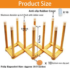 Bamboo Retractable Bottle Drying Rack Cup Dish Drying Racks,Sports Water Bottle and Mug Drainer Stand, Plastic Bag Dryer Rack and Multifunctional Drying Rack for Kitchen Countertop