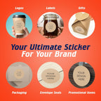 100 Custom Vinyl Stickers - Upload Your own Image, Text, Design, Logo - Personalized Logo Labels for Handmade, Packaging, Bottle, Jars, Candle, Brand Stickers (Brown, 4x4)