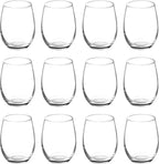DISCOUNT PROMOS Stemless Wine Glasses by ARC 5.5 oz. Set of 12, Bulk Pack - Perfect for Hotel, Bar, Restaurant or Lounge - Black