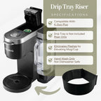 Drip Tray Mug/Cup Riser Made for the Keurig to Reduce Splashes - Riser Only (Black, K-Duo Plus 2.5 inches Tall)