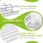 Soda Can Dispenser for Refrigerator,Self-Pushing Drink Organizer for Fridge, Width Adjustable Fridge Organization, Beer Pop Can Water Bottle Drink Dispenser for Fridge (15.1" D) White (5 Row, White)