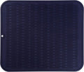 Silicone Dish Drying Mat for Multiple Usage,Easy clean,Eco-friendly,Heat-resistant Silicone Mat for Kitchen Counter or Sink,Refrigerator or Drawer Liner Navy Blue XL 18 inches x 16 inches