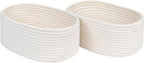 CubesLand Cube Shelf Closet Storage Baskets Bins,Woven Basket for Organizing/Storage,Long-lasting &Skin-friendly Toy Storage Basket Bin,Stylish Room Decor Basket,Off White Cotton Rope Basket 2 Packs