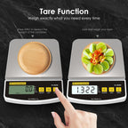 11lb/1g Digital Food Kitchen Scale, Multi-Functional Grams Ounces for Cooking Baking Diet Meal Prep Weight Loss, 4 Units, Stainless Steel Zero Tare Function