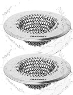 TRAPMATE 2 Pcs Kitchen Sink Strainer, Easy Clean Sink Drain Strainer, Anti-Rust Stainless Steel Sink Strainer, Anti-Clogging Strainer for Garbage Disposal, Dishwasher Safe (Patented Product)