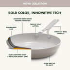 GreenPan Nova 10-Piece Cookware Pots & Pans Set, Oprah’s Favorite Things 2024, PFAS-Free Ceramic Nonstick, Fry, Sauté, Stockpot, Utensils, Lids, Induction Suitable, Dishwasher & Oven Safe, Clay