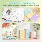 JD-23 Sticker Printer, Mini Portable Thermal Printer Print Pod, Inkless Bluetooth Label Maker Machine for DIY Crafts, Journaling, Office & Home Use, Includes 2 Rolls Sticker Paper