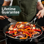 HexClad Hybrid Nonstick 12-Inch Griddle Pan, Stay-Cool Handle, Dishwasher-Friendly, Oven-Safe Up to 900°F, Induction Ready, Compatible with All Cooktops