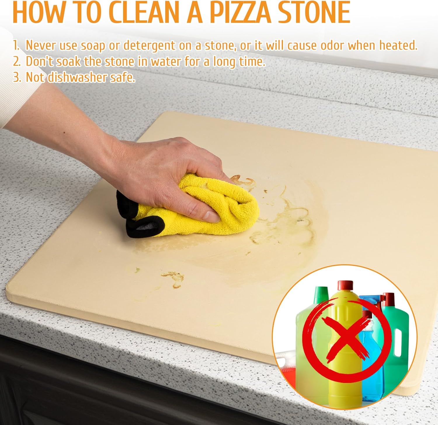 Extra Large Pizza Stone 24" x 18",Cooking Stone for Grill Rectangular, Baking Pizza Stone for bread, Ideal for Grilling Baking Several Sizes of Pizzas