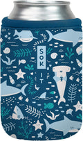 Sok It CanSok Sleeve for Beer & Soda Insulated Neoprene Cover (Happy Sharks, 12oz Can Sleeve)