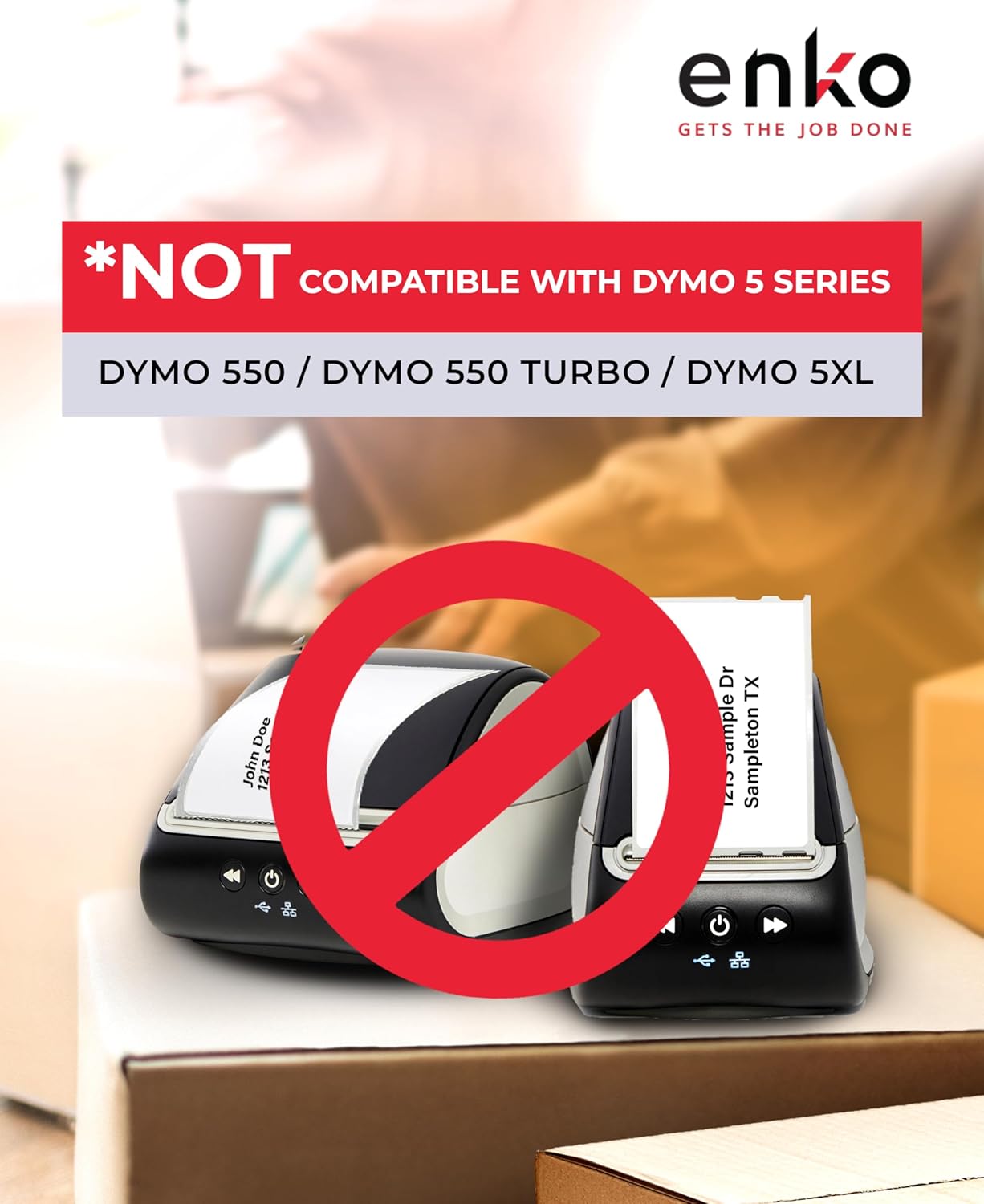 enKo Dymo 4XL Labels 4 x 6 1744907 Compatible for Dymo Labelwriter 4XL Shipping Label Thermal Printer (48 Rolls, 10,560 Labels)