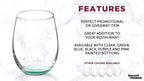 DISCOUNT PROMOS Stemless Wine Glasses by ARC 5.5 oz. Set of 12, Bulk Pack - Perfect for Hotel, Bar, Restaurant or Lounge - Green