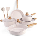 Large Nonstick Cookware Set With Lids - Pots, Pans and Kitchenware for Induction Cooking, Includes 8 QT Stockpot, Saucepan and Frying Pan