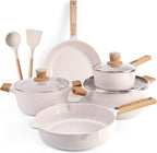 Large Nonstick Cookware Set With Lids - Pots, Pans and Kitchenware for Induction Cooking, Includes 8 QT Stockpot, Saucepan and Frying Pan