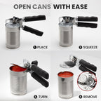 Zulay Kitchen Heavy Duty Stainless Steel Can Opener Manual with Bottle Opener - Rust Proof Manual Can Opener With Turn Knob & Comfy Soft Grip Handles - Black