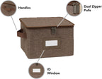 Covermates Keepsakes Dish Storage Box - Stackable, Reinforced Handles, China Storage, Brown Heather