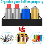 4 Pcs Magnetic Spray Can Holder, Magnet Toolbox Holder, Wall Mounted Spray Bottle Rack, Mechanic Paint Can Organizer, Tool Box Storage Rack for Garage Home Workspace (Black)