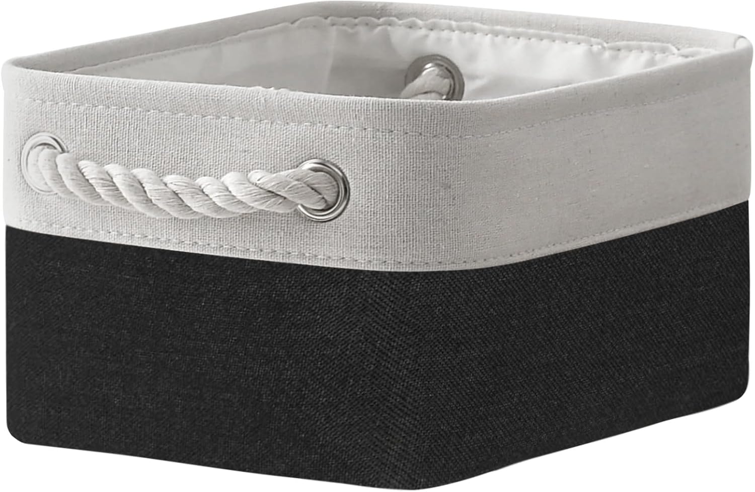 TheWarmHome Storage Bins for Shelves - 12x8x5.2 inch 1 Pack Storage Baskets for Gifts Empty for Closet Organizing Dog Gift Cloth Toy Cubes Box (White & Black)