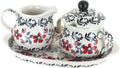 Blue Rose Polish Pottery Scarlett Ivy Sugar & Creamer with Tray