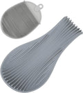 uxcell 1 Set Silicone Spoon Rest for Stove Top, Silicone Spoon Holder for Cooking Spatula, Ladle, Brush Grey/Grey