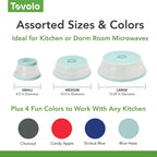 Tovolo Microwave Splatter Cover for Food, Small (Blue Haze) - Collapsible & Vented Silicone Splatter Guard Lid - Microwave Plate & Dish Cover with Handle - BPA-Free Kitchen Gadget for Meal Prep