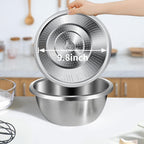Colander 304 Stainless Steel 5-quart with Mixing Bowls, Strainer for Kitchen Food For washing vegetables, fruit, rice, Dishwasher Safe. (2PC)