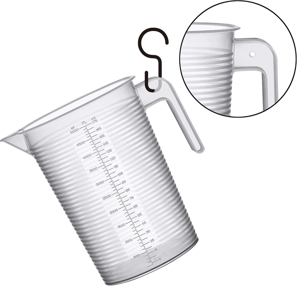 Amazing Abby - Michelle - 128-Ounce (1-Gallon, 4-Quart) Unbreakable Plastic Measuring Pitcher (1-Pack), Measuring Jug with Conversion Chart, Food-Grade, Dishwasher-Safe, Great for Kitchen, Lawn, Pool