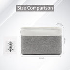 Storage Bins Large Fabric Storage Baskets for Shelves 3 Pack, Decorative Linen Closet Baskets with Handles for Organizing, Shelf, Clothes, Home, Office, 15x11x9.5Inches (Grey&White)