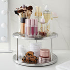 Juvale 2-Tier Lazy Susan Spice Rack Organizer for Cabinet - 10.5 in, Stainless Steel - Kitchen Countertop Organizer & Spice Carousel for Pantry Organization (Pack of 2)