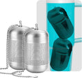 2 Pcs Tea Infuser for Loose Leaf & Fruit Infuser Insert – Extra Fine Mesh Strainer, 316 Stainless Steel with Screw-Top Lid, Reusable Filter for Herbs, Lemon, Cucumber, Coffee & Spices