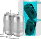 2 Pcs Tea Infuser for Loose Leaf & Fruit Infuser Insert – Extra Fine Mesh Strainer, 316 Stainless Steel with Screw-Top Lid, Reusable Filter for Herbs, Lemon, Cucumber, Coffee & Spices