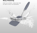 Silicone Spatulas Set Turners Tongs Cooking Utensils Set High Heat Resistant Kitchen Scraper Spatulas for Cooking Mixing Baking BPA Free Dishwasher Safe, Grey