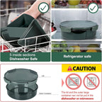 Divided Serving Tray with Lid, Removable Divided Platter Snack Box, Food Storage Charcuterie Containers with 5 Compartments for Christmas Party, Veggies, Snack, Fruit, Nuts, Candy, Cracker, Chip