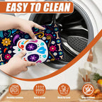 Sugar Skull Dish Drying Mat for Kitchen Counter Microfiber Absorbent Dish Day of the Dead Kitchen Drying Mat Draining Reusable Washable for Dishes/Utensils/Counterto
