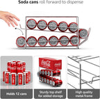 Sorbus Soda Can Rack Beverage Dispenser (1 Pack, Silver) – Holds 12 Standard 12oz Cans – Soda Can Organizer for Refrigerator, Pantry, or Countertop