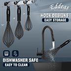 Whisks For Cooking - 500 °F Heat Resistant Silicone Whisk, Heavy Duty 7",9"&11inch Non-Scratch Balloon Kitchen Wisk tool Set, for cooking Wisking, Blending, Beating, Stirring, 3 Piece Black