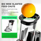 Ventray Cold Press Juicer, 3'' Wide Feed Chute Slow Masticating Juicer Machine for Whole Fruits & Vegetables, 240W Powerful Motor, Easy to Clean, High Juice Yield, BPA Free