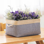TheWarmHome Storage Basket - 15.7L×11.8W×8.3H 1 Pack Large Baskets for Organizing Shelves, Storage Bins for Clothes Book Shelf Home Fabric Storage Cubes (Gold and Grey)