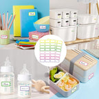 STARLIBOO Removable Freezer Labels,1x2 Inch Color Coding Removable Labels for Food Containers, Removable Label Easy Peel Off, Freezer Label to Write on/Waterproof (8 Colors,360 Pcs)