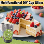 NOVANO Fruit & Onion Cutter Vegetable Chopper Cup, Detachable Fruit Cutter Slicer with Push Plate,Cut fruits and vegetables evenly into cubes,Slicing Gadget for Easy Food Prep Home Use