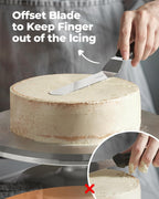 Kootek Angled Icing Spatula Set with 6" & 8" Blade, Stainless Steel Offset Spatula Frosting Smoother Cake Spatulas for Cake Decorating, Baking