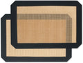 Silicone Baking Mat,Silicone Mat,2 Pack Reusable Non-Stick Baking Mat,Food Safe Silicone Mats for Baking, Oven Baking Sheet for Making Cookies, Macaroons, Bread,(11.8"L x 8.3"W)