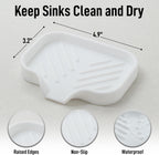Zulay Kitchen Small Silicone Sponge Holder (4.9x3.3”) – Space-Saving Sink Organizer Tray for Sponge, Soap, Brush & More – Compact Non-Slip Dish for Kitchen & Bathroom (White)