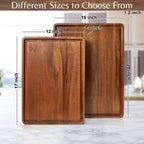 Acacia Wood Cutting Board (20x15x1.2 In.) - Large Thick Edge Grain Wooden Chopping Boards for Kitchen, Giant XL Organic Hardwood Carving Block for Raw Meat