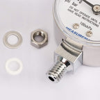 MEASUREMAN Stainless Steel Pressure Cooker Gauge, Pressure Canner Gauge, Steam Pressure Gauge, 2" Dial, Lower Mount, Including Gasket, Washer and Nut