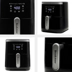 Brookstone Air Fryer – 4.5 Qt, 1300W Large Capacity Fryer with LED Display, 8 Presets, Adjustable Temp, Oil-Free Kitchen Appliance for Baking, Roasting, Frying, Healthy Crispy Meals, Black