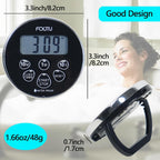 FCXJTU Digital Waterproof Shower Clock Timer, Bathroom Shower Countdown Timer for Kitchen Cooking with Alarm, Magnetic Back, Stand Silver Black
