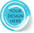 100 Custom Vinyl Stickers - Upload Your own Image, Text, Design, Logo - Personalized Logo Labels for Handmade, Packaging, Bottle, Jars, Candle, Brand Stickers (Blue Swirls, 3x3)